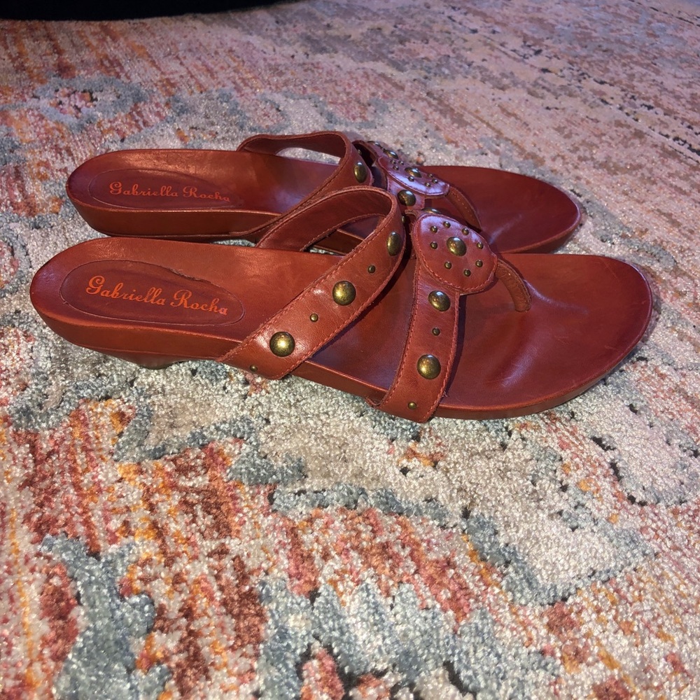 Gabriella Rocha Leather Sandals 9 - Picture 6 of 6